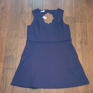 NWT Maurices navy blue dress with scalloped neckline & cutout back size XL